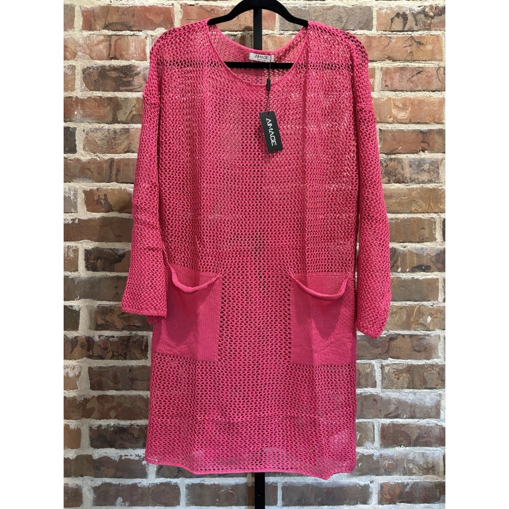 Womens Swimsuit Coverup Sz M Crochet Bathing Suit Swimwear Mesh Knit Beach Dress